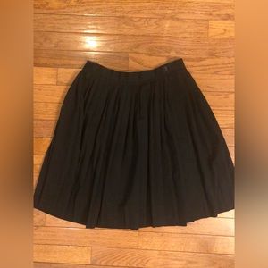 High-waisted Vintage Pleated Black Skirt